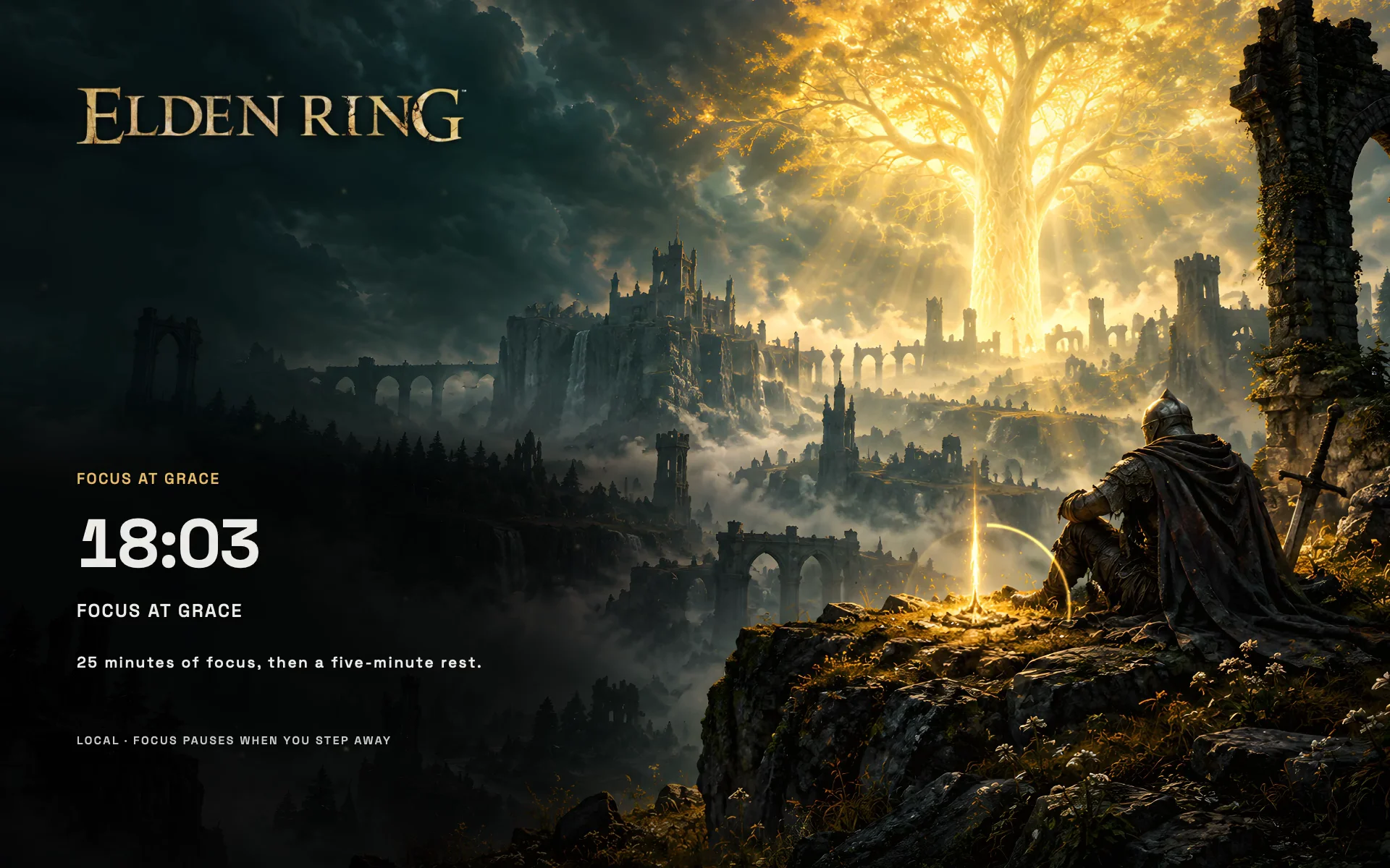 Elden Ring — A Moment of Grace dynamic wallpaper with sample data