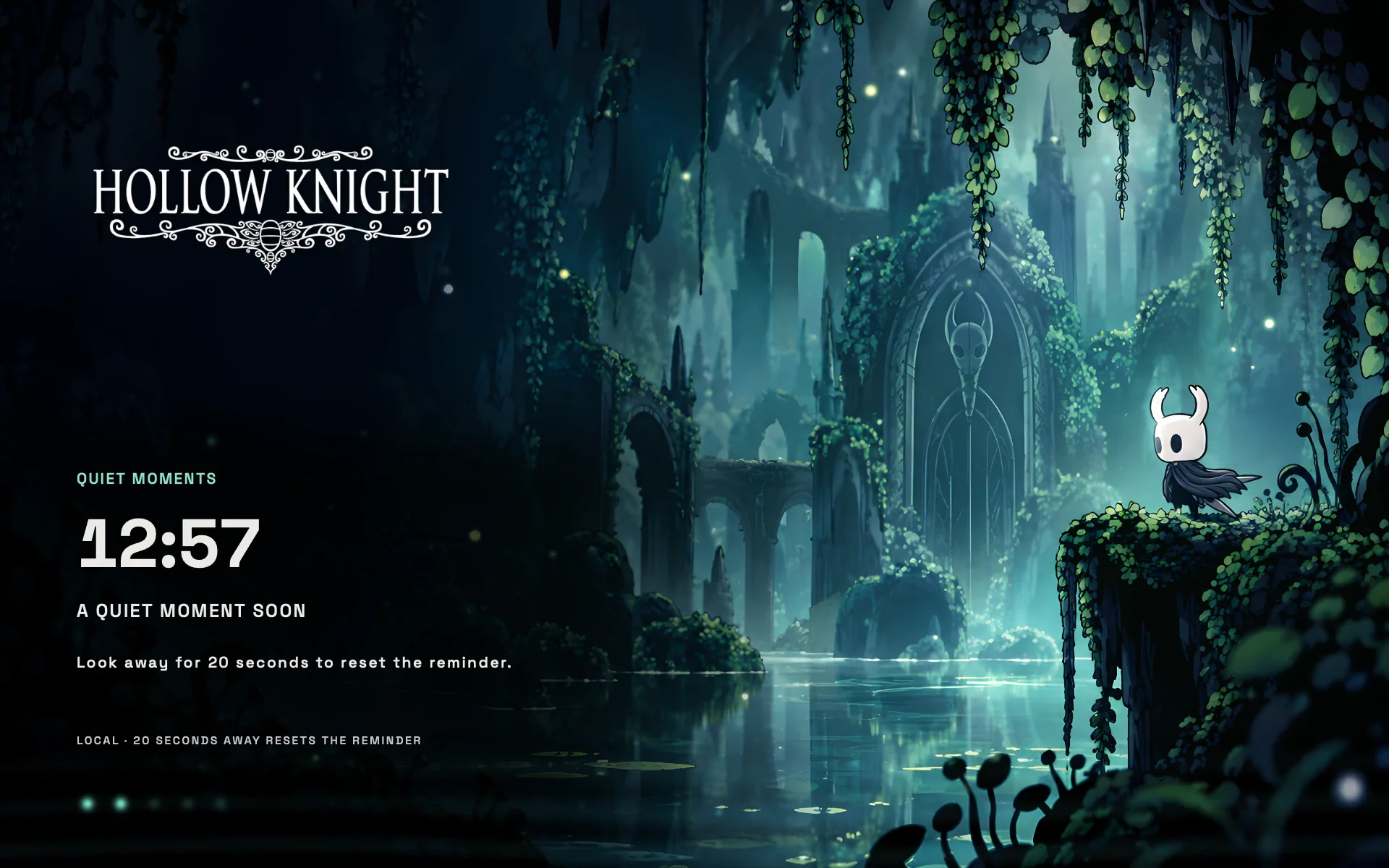 Hollow Knight — Greenpath dynamic wallpaper with sample data