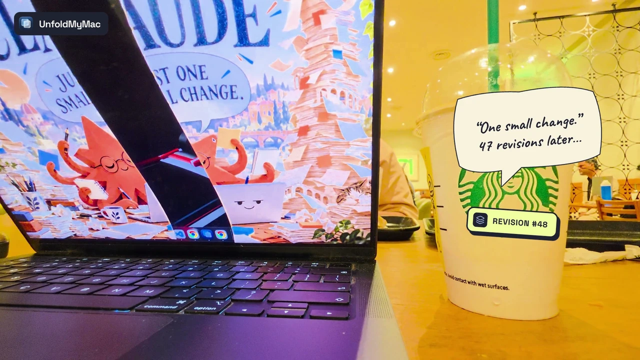 Claude Has Notes, filmed on a real MacBook in a café