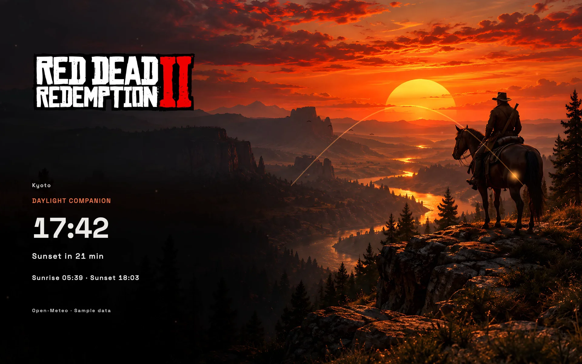 Red Dead Redemption 2 — Last Light dynamic wallpaper with sample data